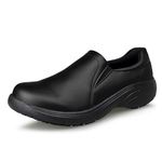 Hawkwell Women's Slip On Lightweight Comfort Slip Resistant Nursing Shoes,Black PU,9 M US