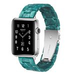 KAGPWEAR Emerald Green 38/40/41mm Women Resin Stylish Smartwatch Band Compatible for Apple Watch Series 8/7/6/SE/5 Bands Lady's Durable Replacement Strap for iwatch