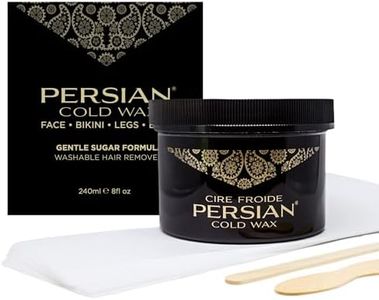 Persian Cold Wax Kit, Hair Removal Sugar Wax for Body Waxing Women & Men, 8 oz (240ml) wax, 20 strips, 2 spatulas., 240 milliliters