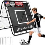 BAGAIL Soccer Rebounder Net, Double Sided Soccer Nets, Adjustable Angles, Foldable Rebound Net with Target for Skills Training, Portable Soccer Goals for Garden - Black