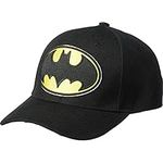 DC Comics Batman Baseball Hat, Embroidered Logo Adjustable Cap with Curved Brim, Black, One Size, Black, One size