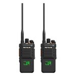 Retevis NR40 Walkie Talkies Long Distance, DMR Two Way Radio Waterproof, 2800mAh, Shock Resistance, Clear Sound, Professional Handheld Radio for Construction, Factories, Manufacturers (Black, 2 Pcks)