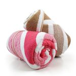 MAXOSHINE Quick Dry Hand Towel for Wash Basin Gym Sports Travel-Super Soft Microfiber Face Towel for Men & Women-40 x 60 cm (Brown/Red, Set of 2)