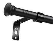 Matte Black Curtain Rods for Windows 48 to 84, 5/8 Inch Small Curtain Rod Set With Brackets Heavy Duty Window Curtain Rod, Size: 23-95 Inch