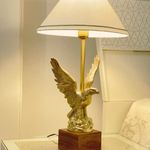 Casagold Antique Brass Gold Metal Table Lamp I Bedside Lamp (Eagle) - Led