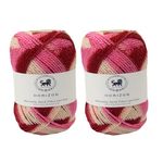 NESTNHAVEN, Wool, Horizon, Acrylic Yarn Supersoft Knitting Wool Ball, (1 Ball/100 Gram Each) Ball Suitable for Craft, Baby Blankets, Shade no - NNHH001 (Multicolor 2) | (200 Gm)