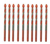 Inditrust Alloy Steel New 10 Pcs Glass Drill Ceramic Tile Drill Bits Set Steel Alloy Impact Drill 6Mm Wall Triangle Core Drilling Tool