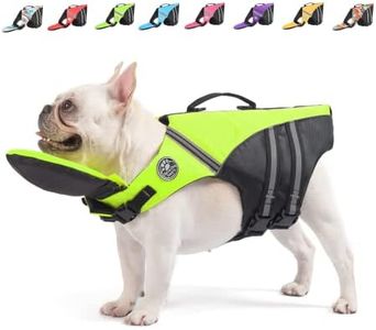 Mklhgty Dog Life Jacket, Reflective Dog Life Vest with Removable Neck Float High Buoyancy for Swimming and Boating, Ripstop Pet Safety Swimsuit Rescue Handle for Small Medium Large Dogs