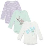 Amazon Essentials Disney | Marvel | Star Wars | Frozen | Princess Toddler Girls' Long-Sleeve Tunic T-Shirts, Pack of 3, Frozen Friends, 3T