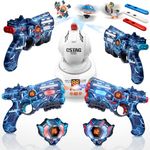 VATOS Rechargeable Laser Tag Set with Projector, 2 Players Toy Gun of Projector with Digital LED Score Display,Shooting Battle Games with 3 Targets, Perfect Family Activity Toy for Kids, Teens, Adults