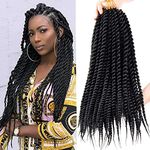 7 Pack Senegalese Twist Crochet Hair 18Inch Havana Twist Crochet Braids Soft Synthetic Braiding Hair Extensions For Black Women (18inch, 1B)……