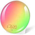 Wake Up Light Sunrise Alarm Clock for Heavy Sleepers & Kids, Fullscreen Alarm with Sunrise/Sunset Simulation, Dual Alarms, Snooze, FM Radio, 9 Color Modes, 10 Natural Sounds, Perfect for Gift
