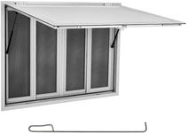 Concession Window for Food Truck, 48"x36"Stainless Steel 4-Sliding Windows with Mesh Screen, Horizontal Serving Hatch for Trailer, Outdoor Catering