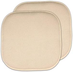 Sweet Home Collection Memory Foam Honeycomb Nonslip Back 16" x 16" Chair/Seat Cushion Pad, 2 Pack