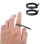 Tanjin Black US UK Ring Sizer Set Jewelry Measurement Plastic Finger Sizer Ring Gauge Measuring Tool Belt for Womens Mens Kids 2 PCS