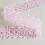 Spectrim Knitting in Eyelet Lace 30 mm Wide Ribbon Sewing Lace for Trimmings Works | Home Decoration | Gift Wrapping | DIY Crafts - (Baby Pink, 25 Meters)