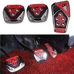 Oshotto 3 Pcs Non-Slip Manual CS-375 Car Pedals kit Pad Covers Set Compatible with Maruti Suzuki Alto (Red)