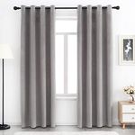 SPXTEX Grey Velvet Curtains 120 inches Long Sliding Door Curtains for Living Room Ivory Velvet Curtains Grommet Heavy Velvet Drapes Thermal Insulated Curtains for Bedroom Set of 1 Panel