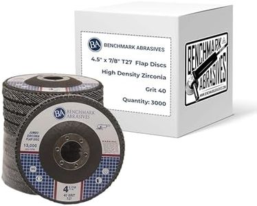 Benchmark Abrasives 4.5" x 7/8" Zirconia Type 27 Flap Discs, 40 Grit