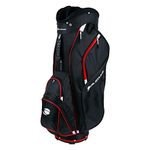 Orlimar CRX 14.6 Golf Cart Bag, Black/Red Lightweight Golf Club Bag for Men with Cooler Pocket Built in 14 Way Divider Top 6 Zippered Pockets Rain Hood Cover Padded Double Carry Strap