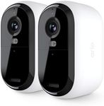 Arlo Essential Security Camera 2K | Outdoor-Indoor | 2nd Gen | Wireless with Spotlight, 2-Way Audio, Color Night Vision, Live Stream, Motion Activation, Real Time Notifications - White, 2 Camera