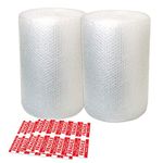 Cushioning Bubble Wrap Rolls 300MM - Small Air Bubble and Perforated Every 300mm (Double Pack (300mm x 11m))