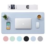 BUBM Desk Mat, Office Desk Pad,PU Leather Desk Blotter (80 x 40 cm) Laptop Desk Mat Waterproof Desk Writing Pad for Office and Home-Blue