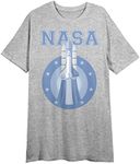 NASA Shuttle Logo Women's Heather Gray Short Sleeve Crew Neck Sleep Shirt