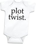 Bump and Beyond Designs Baby-Boys Surprise Pregnancy Announcement For Grandparents Plot Twist Leotard White, 0-3 Months