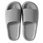 House Slipper For ManWomen Pillow Slides Non-Slip Lightweight Open-toe Shower Shoes Quick Drying Extra Thick Sandals (Grey, numeric_7_point_5)