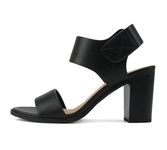 Soda WAIT-A ~ Women Open Round Toe Chunky Heel Ankle Strap High Heel Dress Sandals, Black Pu, 8.5