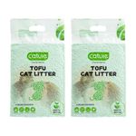 Cature Care by Nature Tofu Cat Litter Natural Flushable Clumping Litter Plant Based Biodegradable Ultra Odour Control 99% Dust Free Low Tracking Cat Litter (Green Tea, 6L, Pack2)