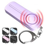 WETEN Self Defense Safesound Personal Alarm Keychain – 130 dB Siren Safety Protection Device with LED Light – Emergency Security Alert Key Chain Whistle for Women, Kids, Elderly by (Purple)