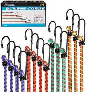 XSTRAP STANDARD 14 Pieces Standard Bungee Kit - Includes 18”, 24”, 30”, 40” Bungee Cords with Hooks