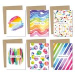 Giftinghouse 12/24/48 Thank You Cards Multipack with Envelopes - Watercolor Greeting cards for teachers, wedding, kids - Fully recyclable and Eco-friendly cards.