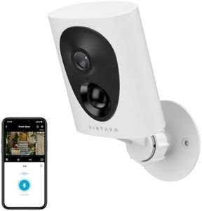 virtavo Camara Vigilancia WiFi Exterior/Interior sin Cables batería, Largo Tiempo de Espera, visión Nocturna en Color,HD1080P, Funciona con Alexa, Detección de Movimiento PIR, Audio de 2 vías