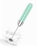 Maestri House Rechargeable Milk Frother, Handheld Electric Foam Maker Detachable Stainless Steel Whisk Drink Mixer Foamer Mini Blender for Matcha, Lattes,No Stand, LunaFro Mini (Gulf Blue/Silver