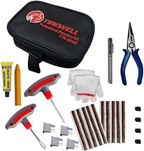TIREWELL TW-5005 10 in 1 Universal Tubeless Tyre Puncture Kit with Storage Bag, Emergency Flat Tire Repair Patch Tool Bag for Car, Bike, SUV, & Motorcycle