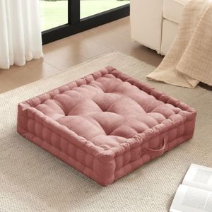 Intelligent Design Floor Pillow, Cushion for Meditation, 24x24 Dusty Peach