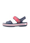 Crocs Crocband Sandals, Unisex-Kids Sandals, Lightweight and with Secure Fit, in Navy / Red Strap and Stripe Detail, Size C13 UK