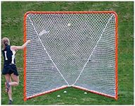 EZGoal 2” Professional folding 6' x 6' lacrosse Metal Goal with a Pro LAX Rocket Throwback Rebounder Trainer to Practice Your Passes and Catches, Orange, 6 x 6-Feet (87615)