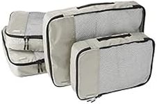 Amazon Basics - 4 Piece Zipper Packing Cubes set, 2 M and 2 L, Gray