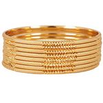 Shining Diva Fashion Set Of 8 Latest Traditional Design One Gram Gold Plated Bangle for Women (Golden) (11712b_2.6)