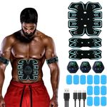 Asheyya Abs Trainer Muscle Stimulator, EMS Ab Machine for Men and Women, 10 Modes Rechargeable