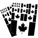 brtbrtsppt 24 Pcs Canada Flag Stickers Canada Day Decorations, Vinyl Maple Leaf World Cup Decal Stickers Waterproof Canadian Flag Stickers for Car Truck Bumper Laptop Window (Black) (Black)