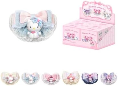 MINI LIKE Sanrio Blind Box Pendant Hello Kitty Kuromi My Melody Girls Tea Party Series Bean Sweet Characters for Hair Clips Accessories Brooch Women Bag Decor Birthday Gifts, Whole Set, 6PCS