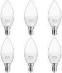 DiCUNO E14 Bulb, 5W Small Edison Screw Candle Bulbs, 550LM, 50W Incandescent Equivalent, Warm White 2700K, CRI90, SES C37 E14 LED Light Bulbs for Chandeliers, Pack of 6