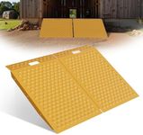 VNN 36" x 48" Shed Ramp for Riding Mower - 1500 LB Capacity Shed Ramps, Anti-Slip Punch Plate Ramp for ATV, Motorcycles, Garages & Barns (2PC, Yellow, Alloy)