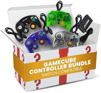 Gamecube Controllers compatible for Switch, wii Console and PC Games - 4 Pack with 4 Extension Cords and Port Adapter compatible with Super Mario Bros, Switch Sports, Fortnite, Minecraft, Pokemon