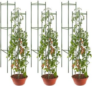 flowlamp 6 Packs Tomato Cages Supports, Tomato Plant Support Deformable Assembled Tomato Stakes, Up to 48Inch Multi-Functional Tomato Cage for Garden Plant Support Stakes